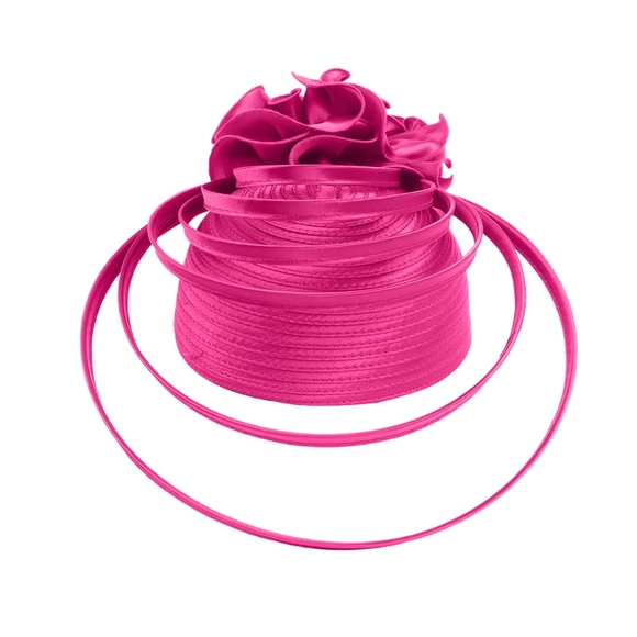 Elegant Pink Women\'s Pillbox Caged Front Hat Church Brunch Tea Party